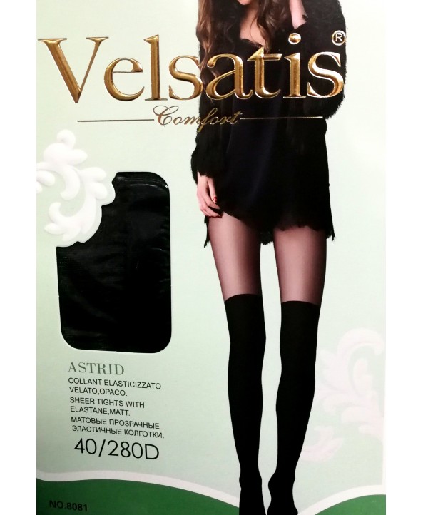 Фигурален чорапогащник имитиращ чорапи над коляното 8081