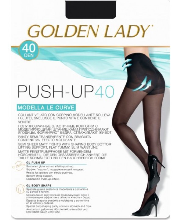 40 Den Стягащ чорапогащник с колан Golden Lady Push-up черно 40 Den Стягащ чорапогащник с колан Golden Lady Push-up черно